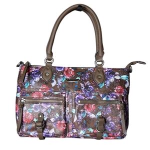 Rosetti Stunning Multi color Floral Brown Women's Handbag Fall Like New
